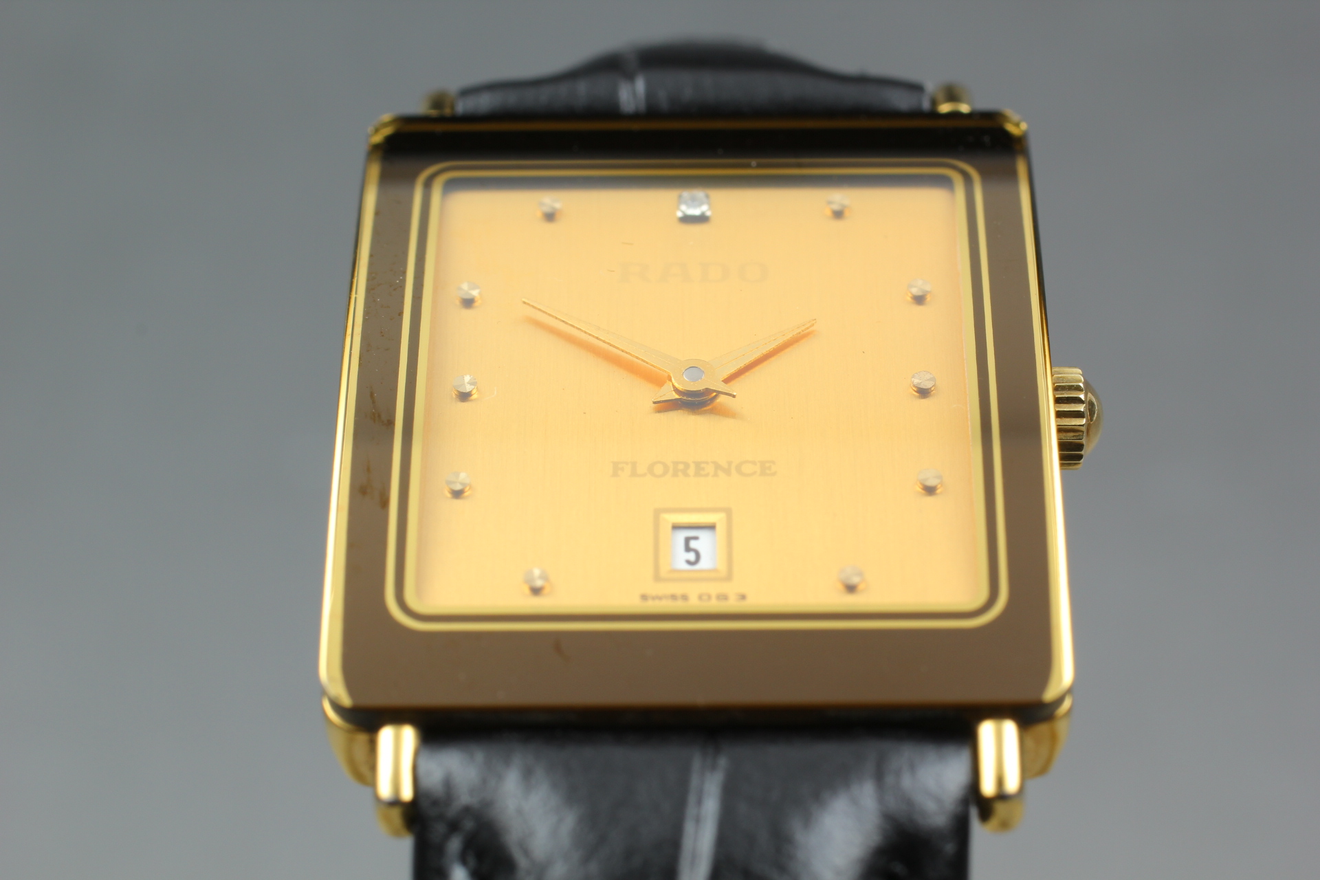 NEAR MINT】 Rado Florence 160.3605.2N Gold Dial Quartz Men's