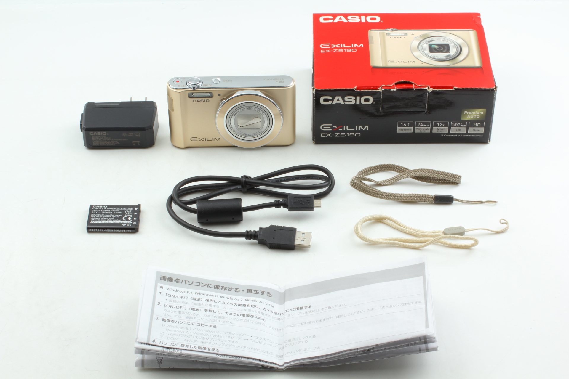 CASIO EXILIM EX-ZS190 GD Digital Camera gold [TOP MINT in