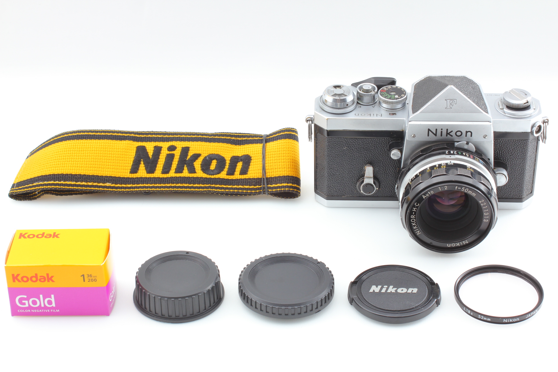 Near MINT] Nikon F Eye Level Film Camera nikkor H.C 50mm f/2