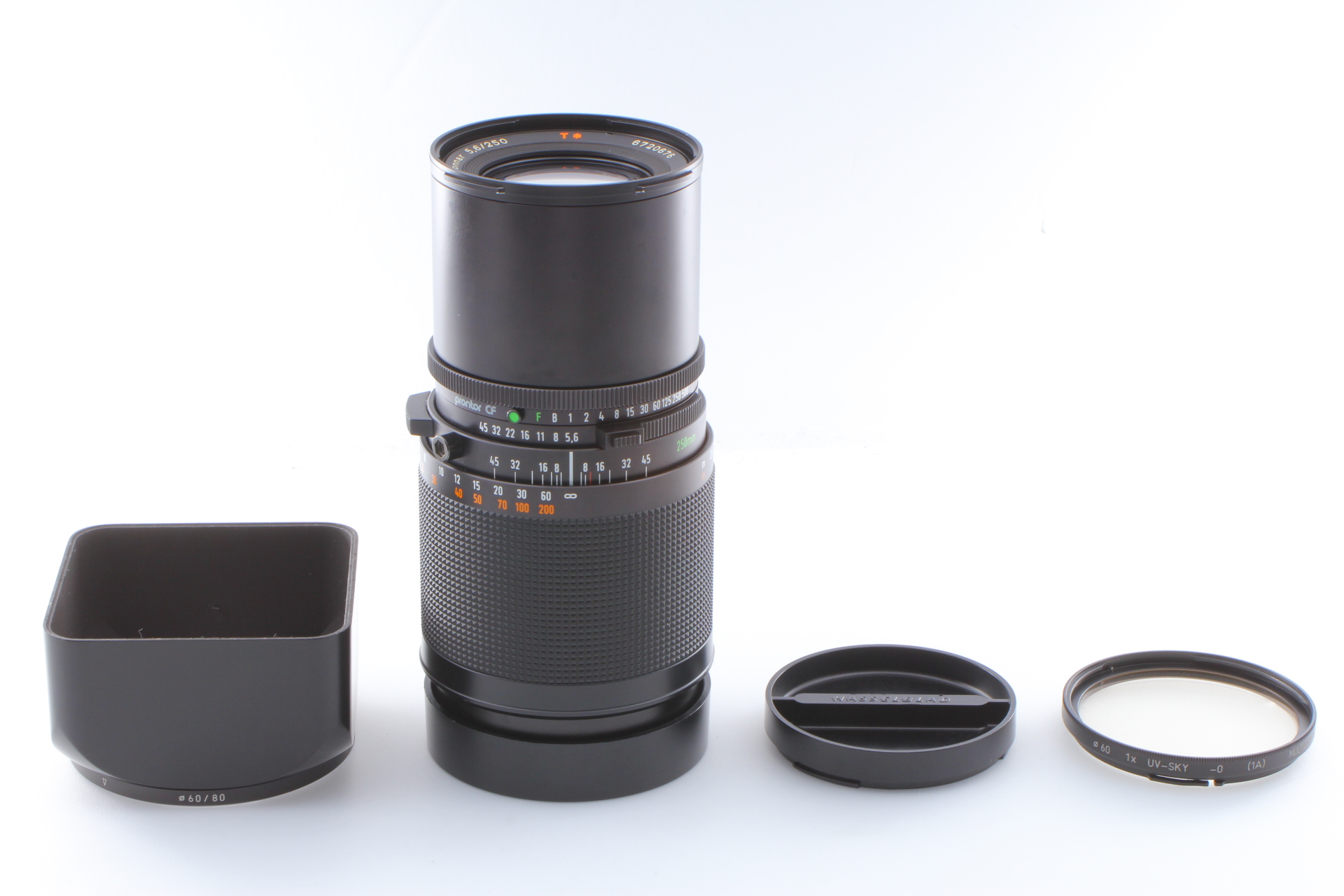 NEAR MINT w/Hood] Hasselblad Carl Zeiss Sonnar T* CF 250mm f5.6