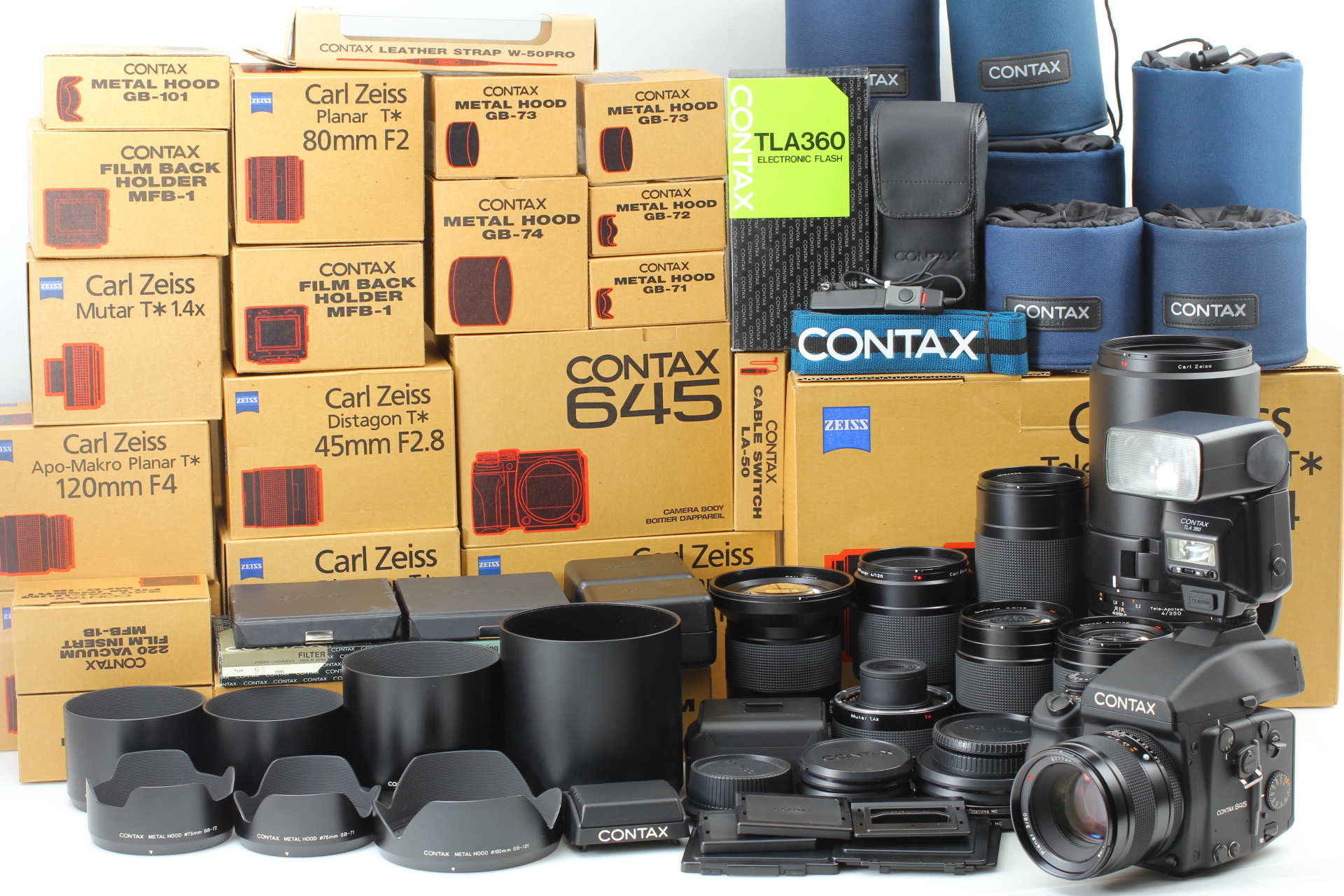 CLA'd All Top Mint Contax 645 Film Camera 80mm f2 Lens + Extra