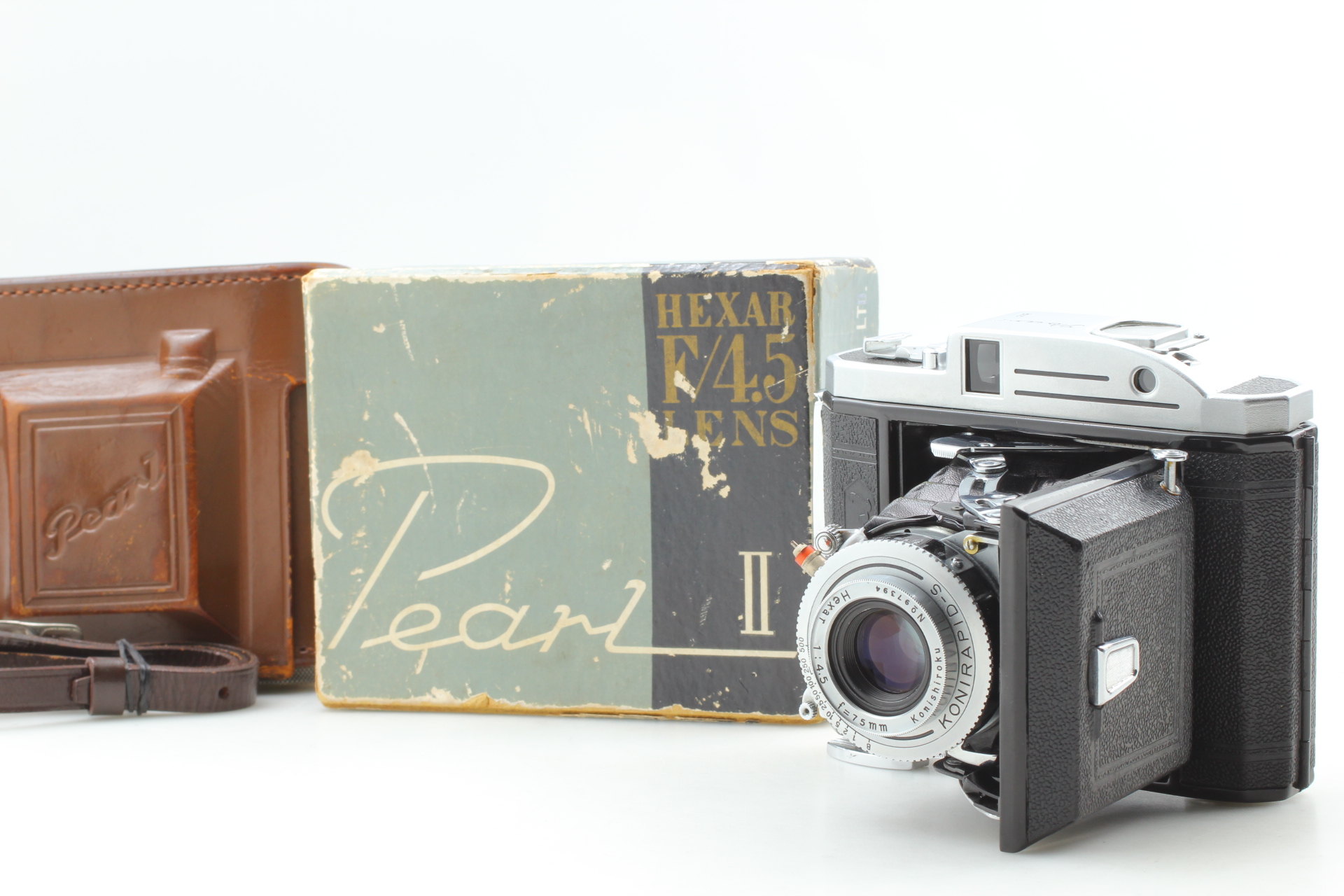 MINT w/case]Konica Pearl II Rangefinder Film Camera Hexar