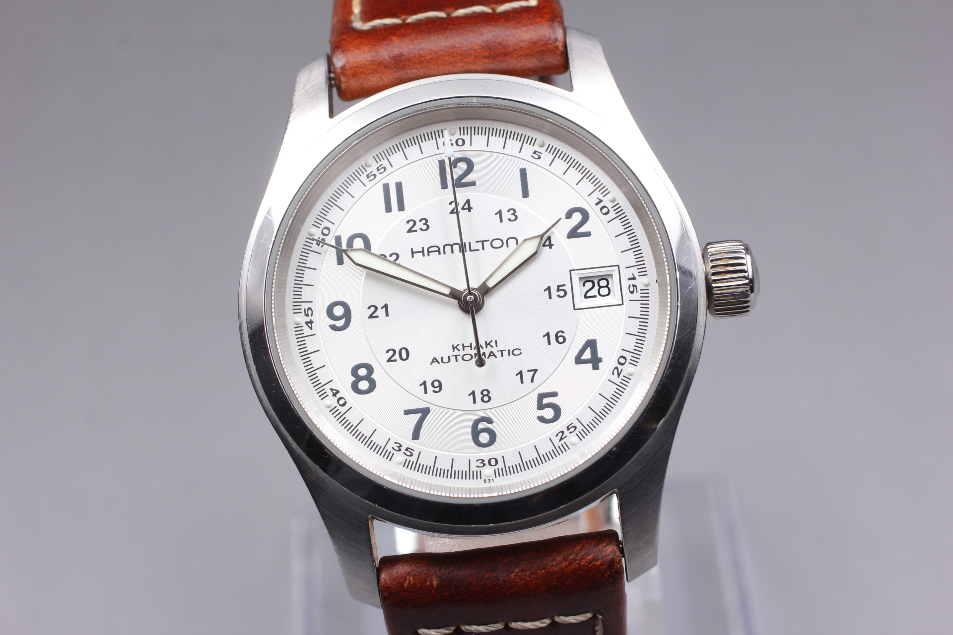時計 HAMILTON KHAKI H704450 AUTOMATIC w/Box [NEAR MINT] Hamilton Khaki Field H704450 Silver