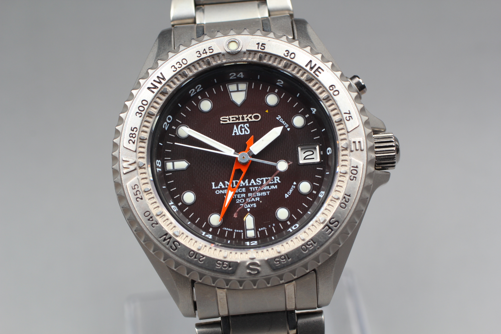 Seiko Landmaster 5M45-6A00 AGS Date Kinetic Titanium Men's