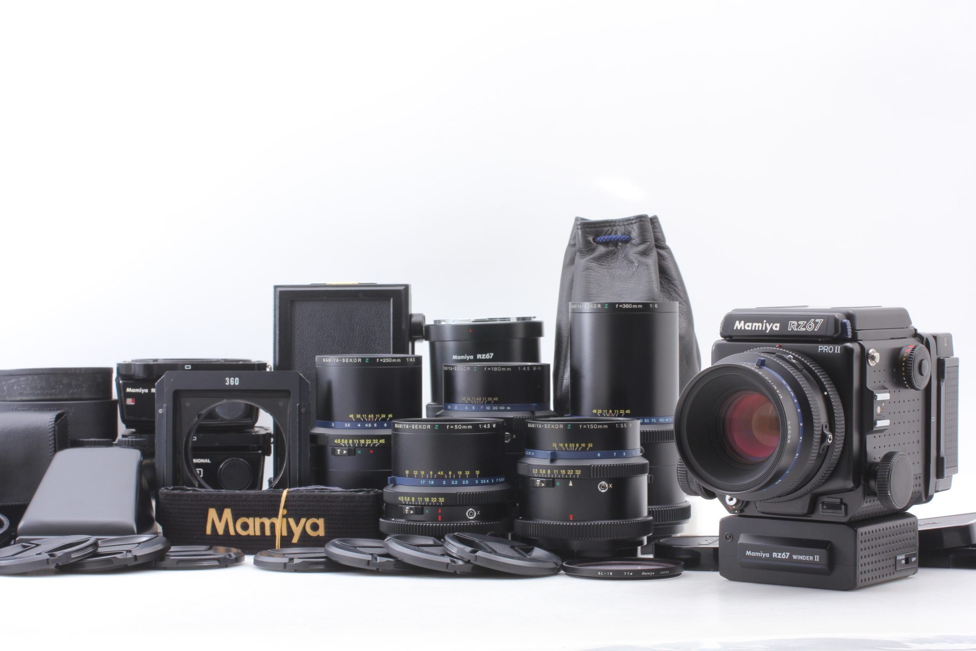 mamiya rz67 professional ii AEファインダー付 Mint 6Lens] MAMIYA RZ67 PRO II w/110,50,150,180,250,360mm AE