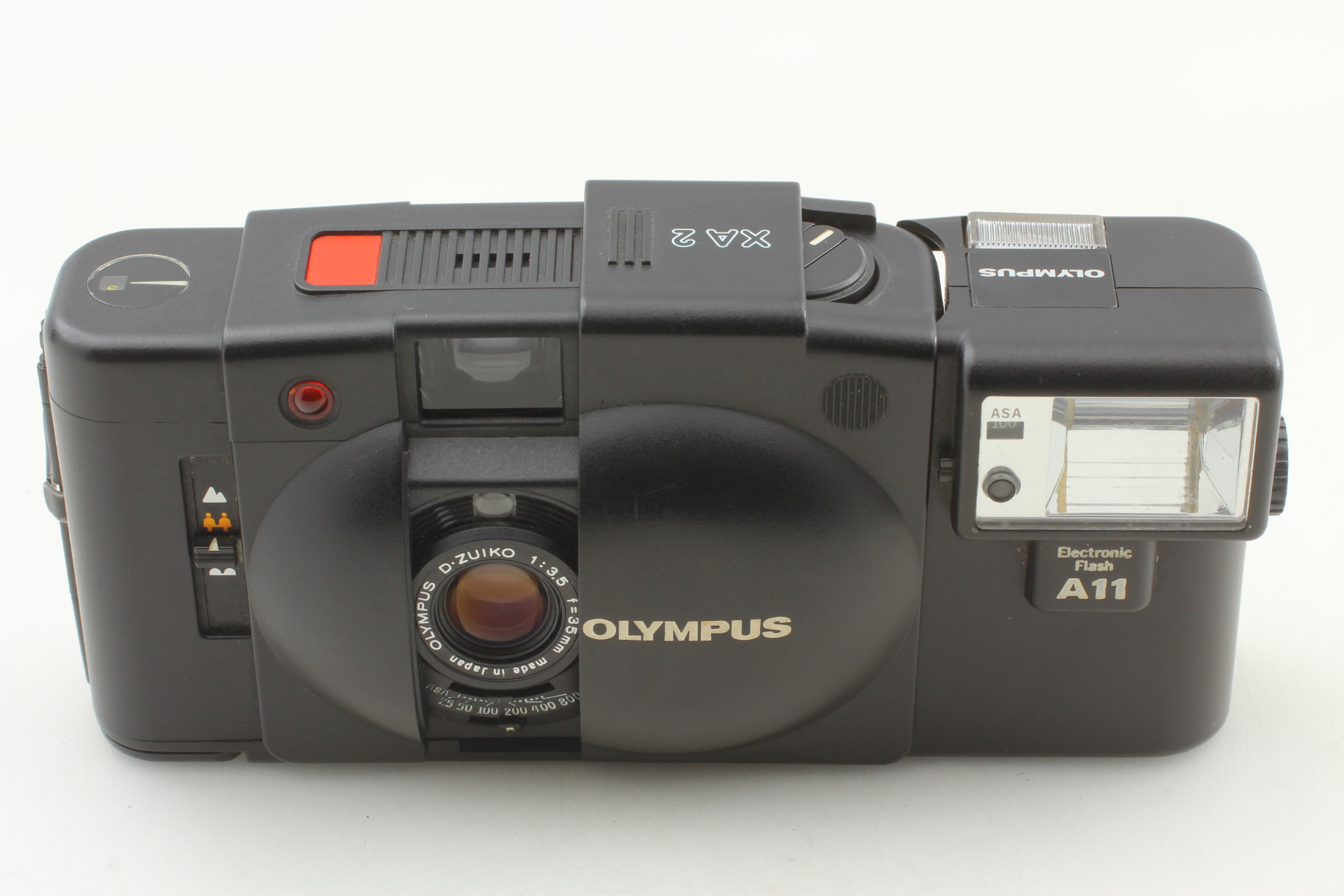 Near MINT ] Olympus XA2 + A11 Flash Point & Shoot 35mm Film