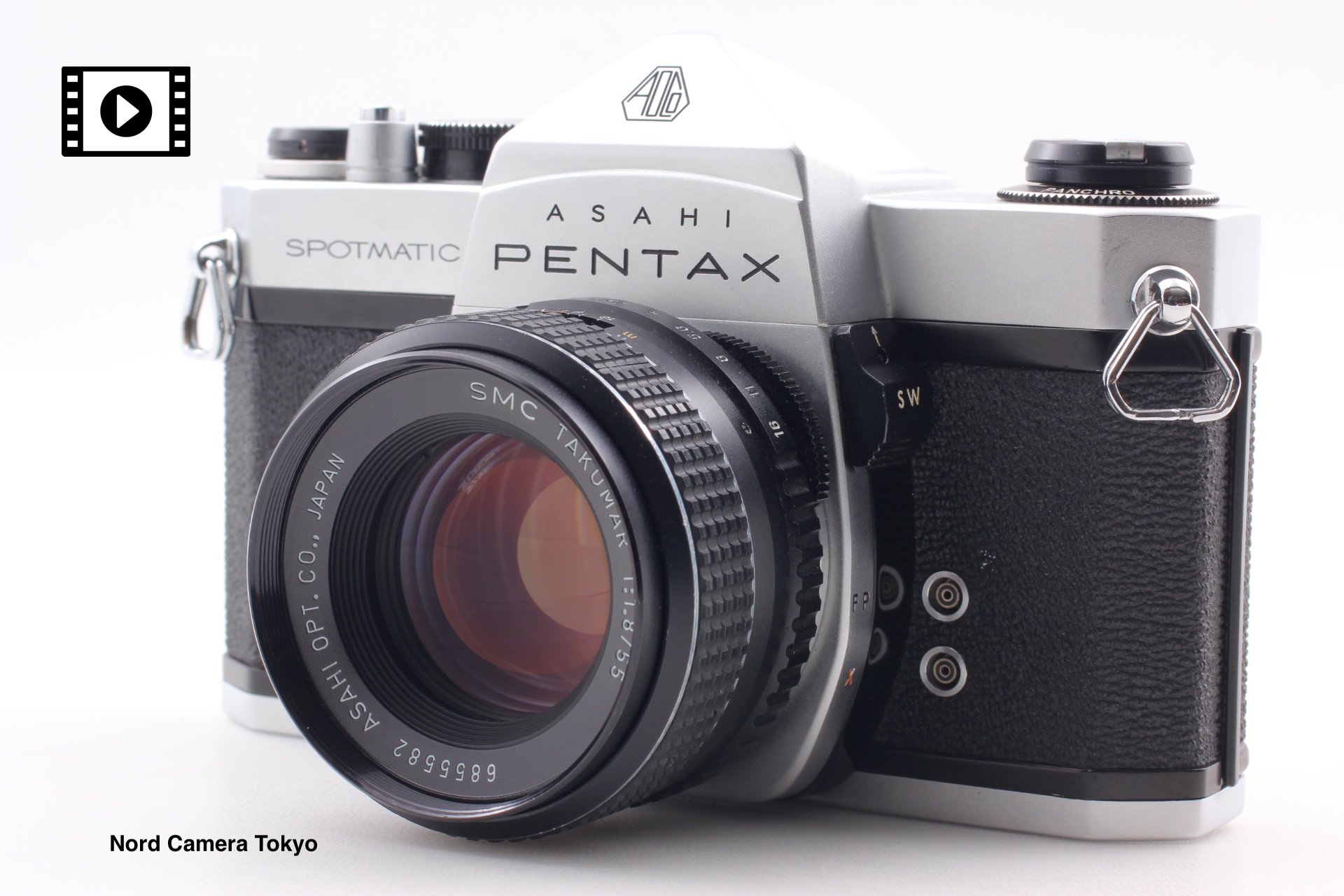 Near MINT] Pentax SP Silver 35mm Film Camera + 55mm F1.8 SMC