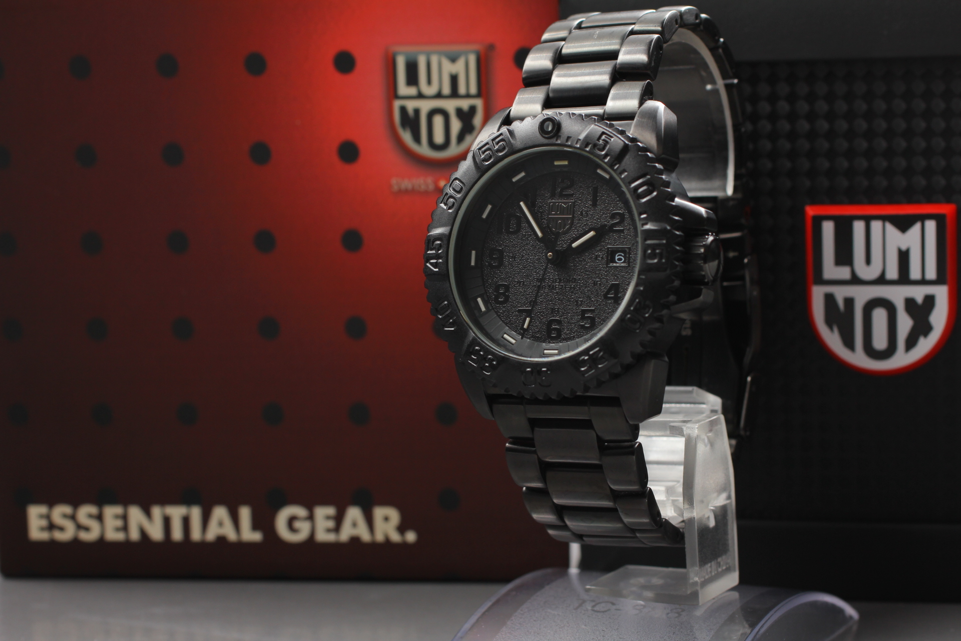 Box, Paper ] Luminox Series 3150 GGL.L3152.BO SS Black 45mm