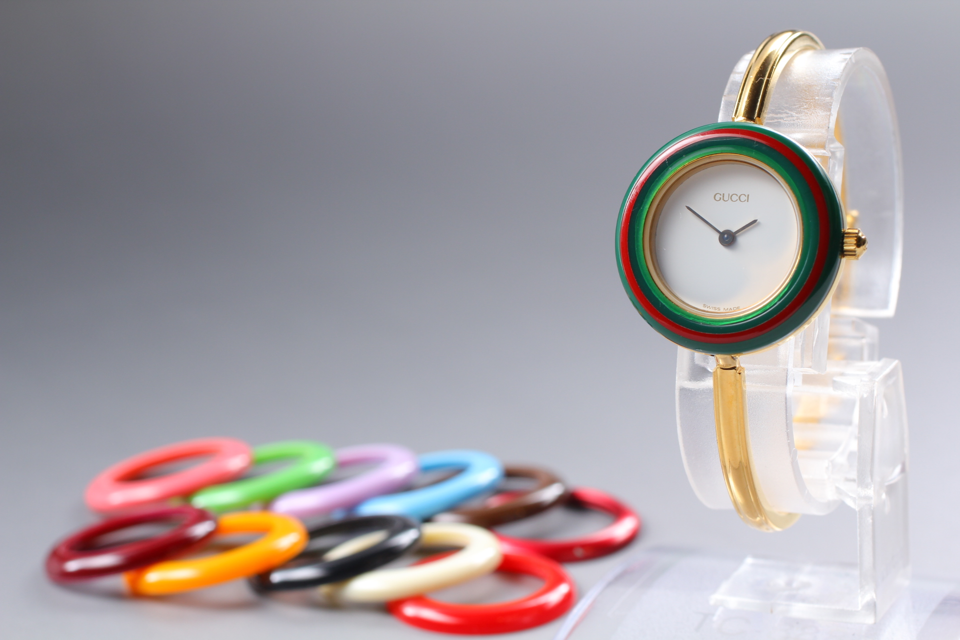 NEAR MINT] Vintage GUCCI Change Bezel 11/12.2 Gold 12 Colors