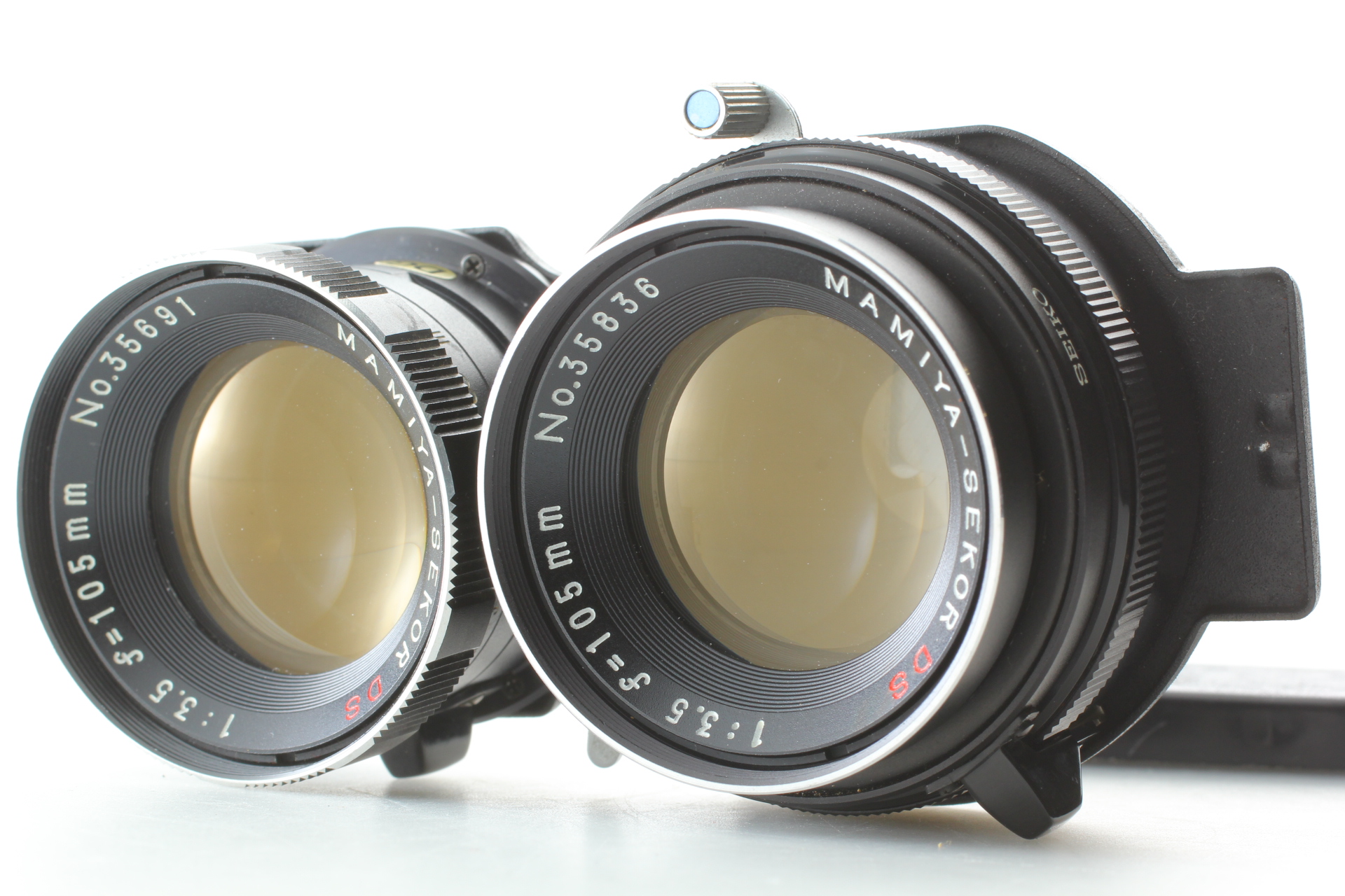 Mamiya Sekor 105mm f/3.5 レンズ Blue Dot[Exc+5]Mamiya Sekor DS 105mm F3.5 TLR Lens for C220