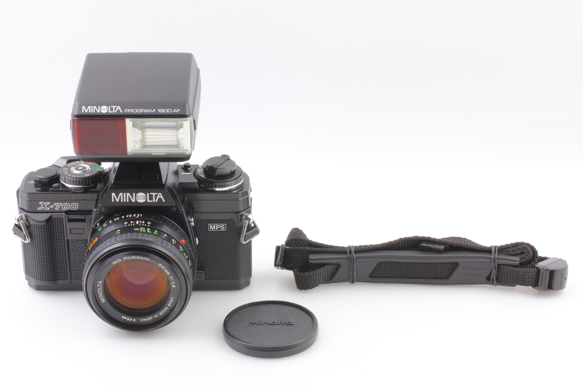 ⏯️ MINOLTA X-700 Black 35mm Film SLR Camera MD ROKKOR 50mm