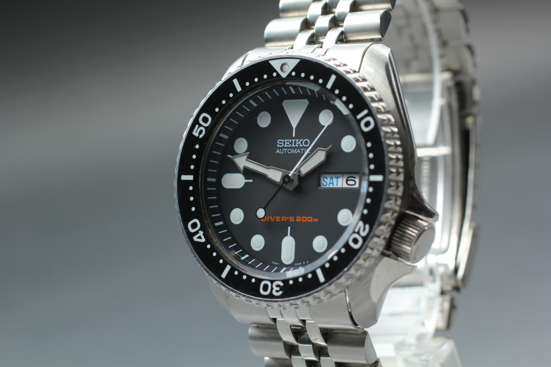 【SEIKO】SKX007 7S26-0020 ブレス無し NEAR MINT] SEIKO 7S26-0020 SKX007 Black Boy Diver 200m Men's
