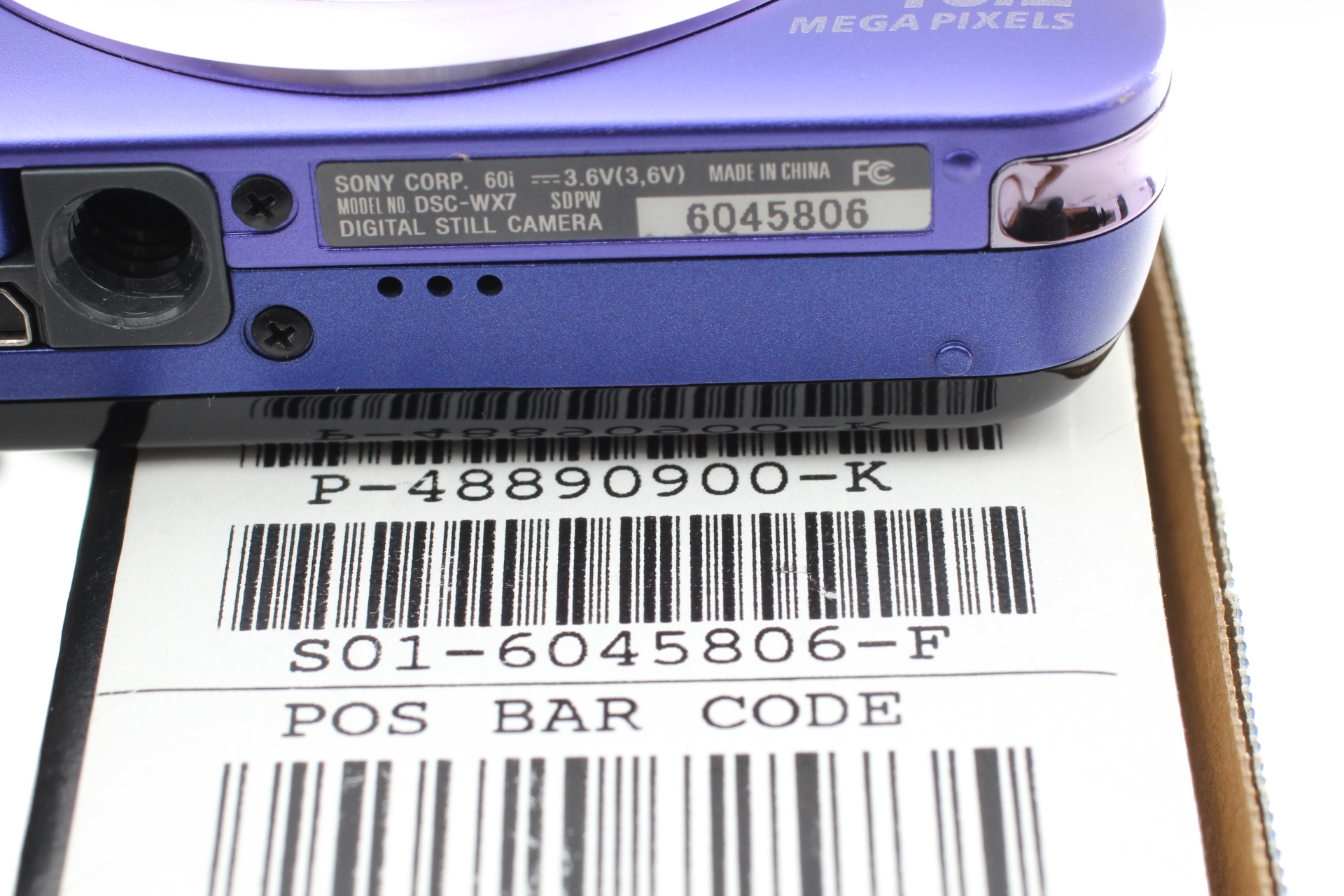 Sony Cybershot DSC-WX7 Purple Compact Digital Camera [Top