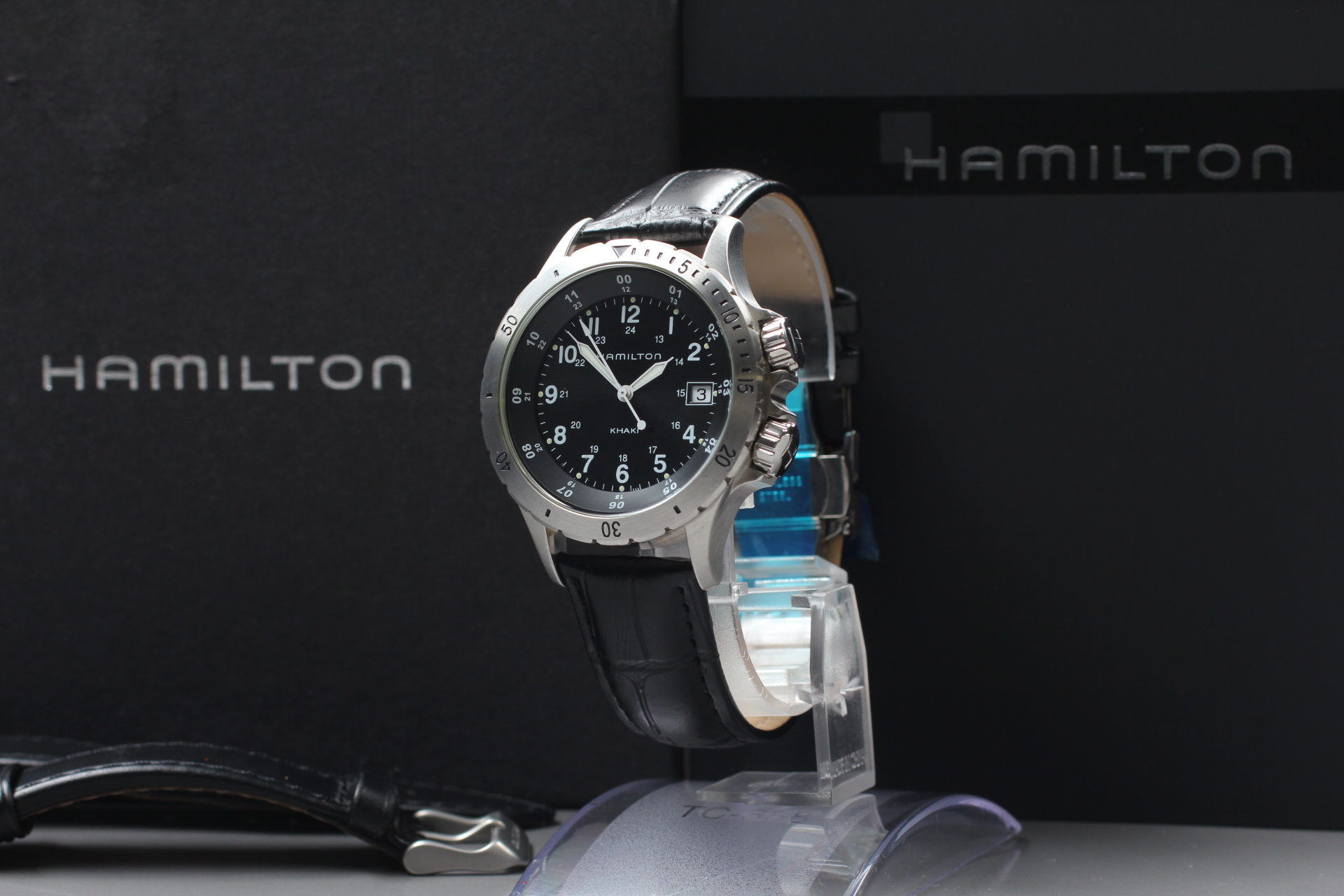 w/Box ] Hamilton Khaki Field H744511 Black Dial Quartz Men's Watch