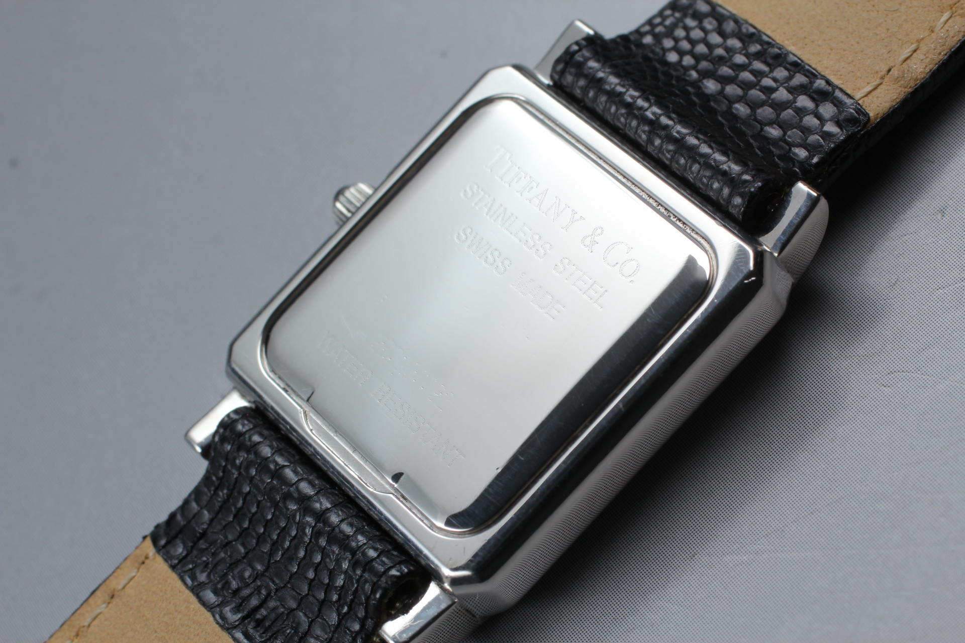 Tiffany & Co. Classic Square Qz White Dial Leather Band Swiss Made