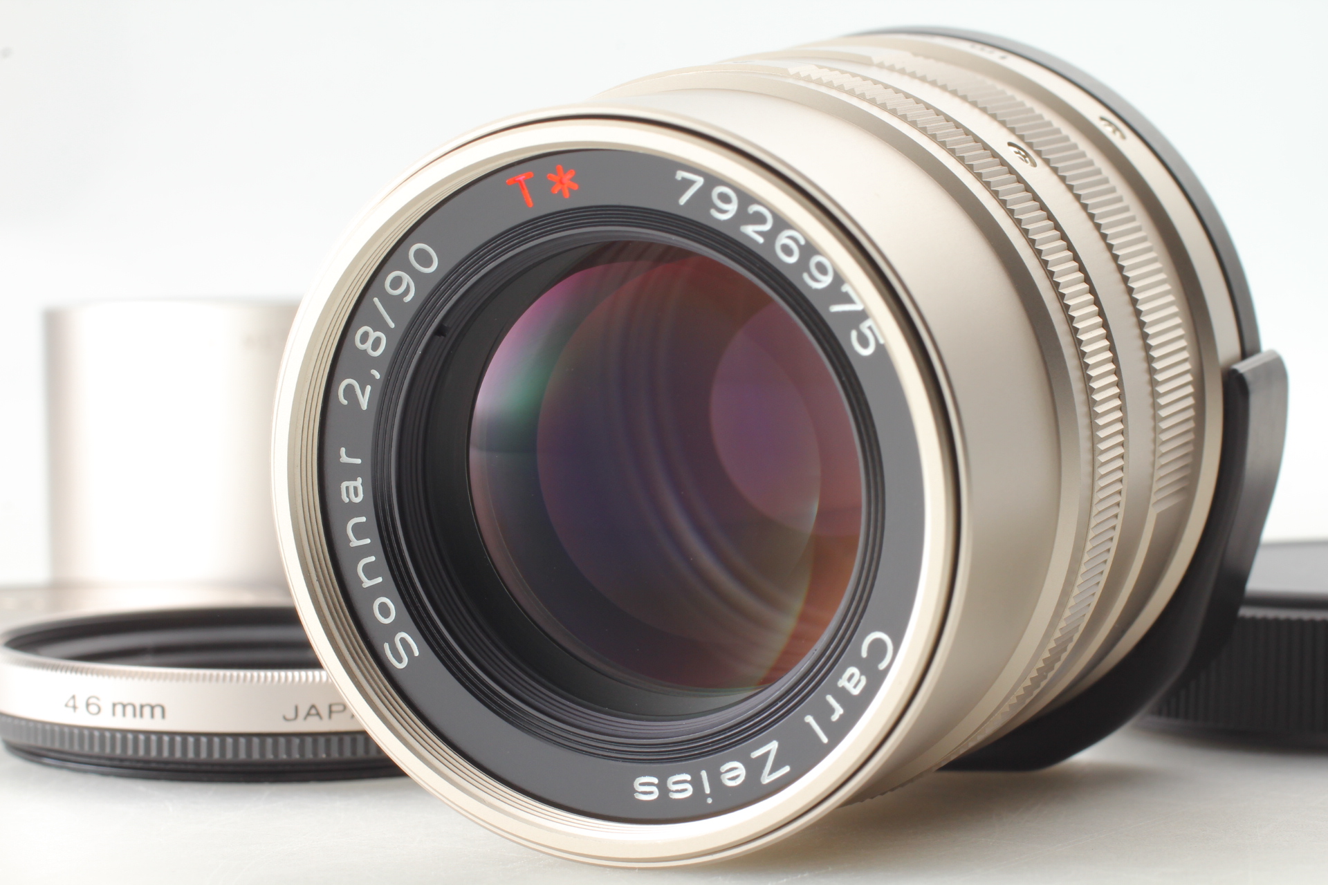 MINT w/Hood ] Contax Carl Zeiss Sonnar T* 90mm f2.8 Lens for G1 G2