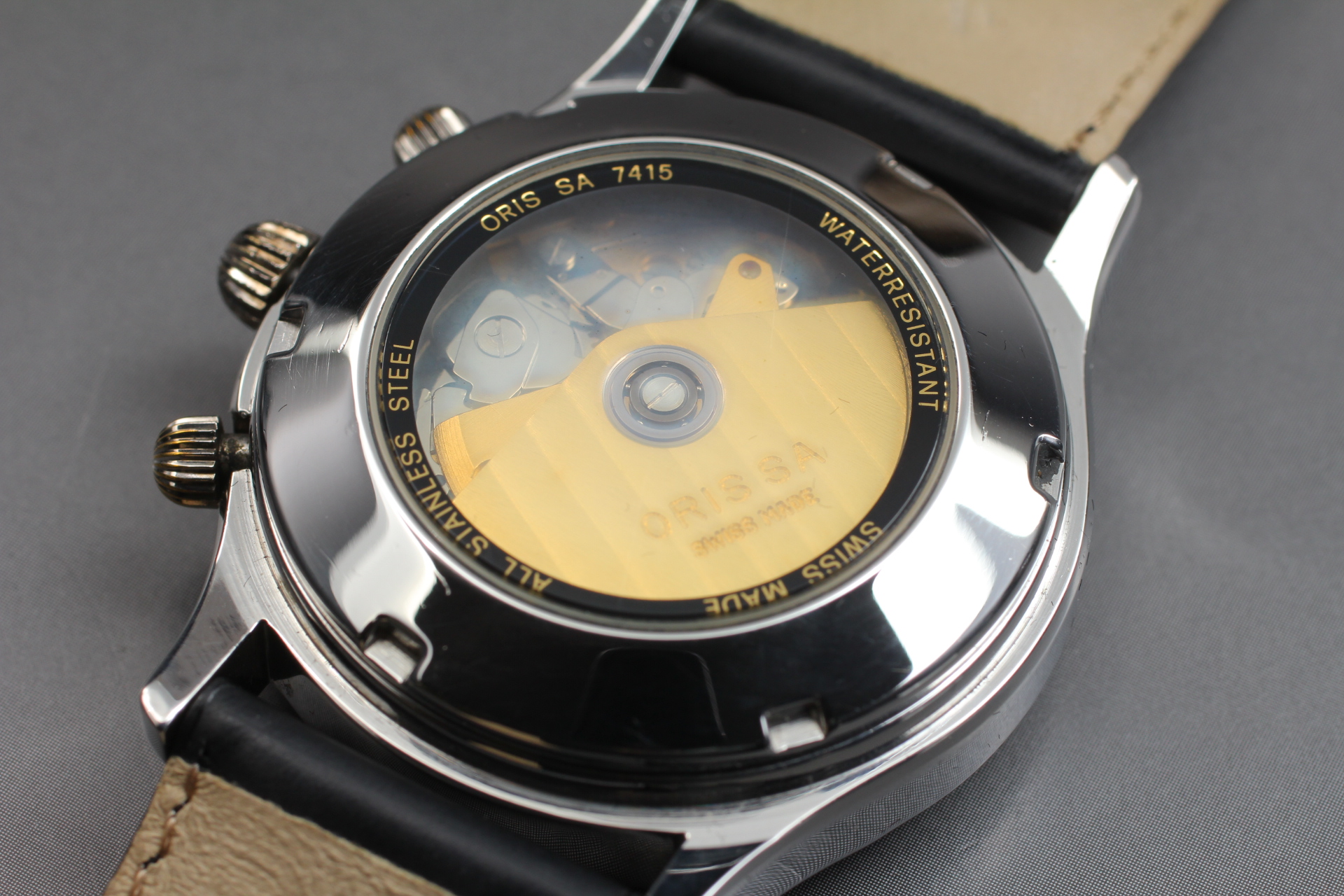 Oris 7415 Chronograph 17 Jewel Automatic Winder Black Dial Swiss