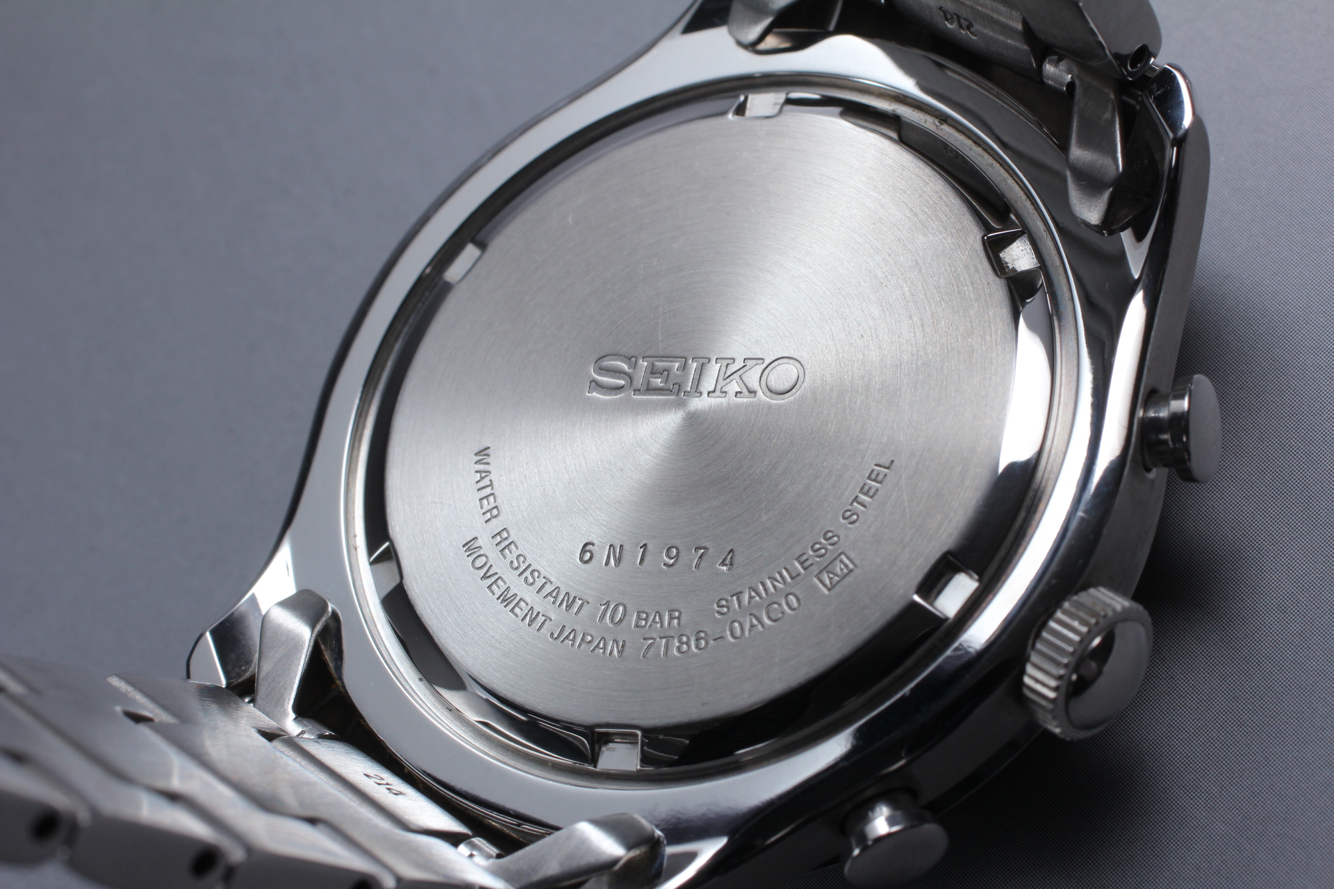 SEIKO Perpetual Calendar 7T86-0AC0 Chronograph Qz Navy Mens Watch