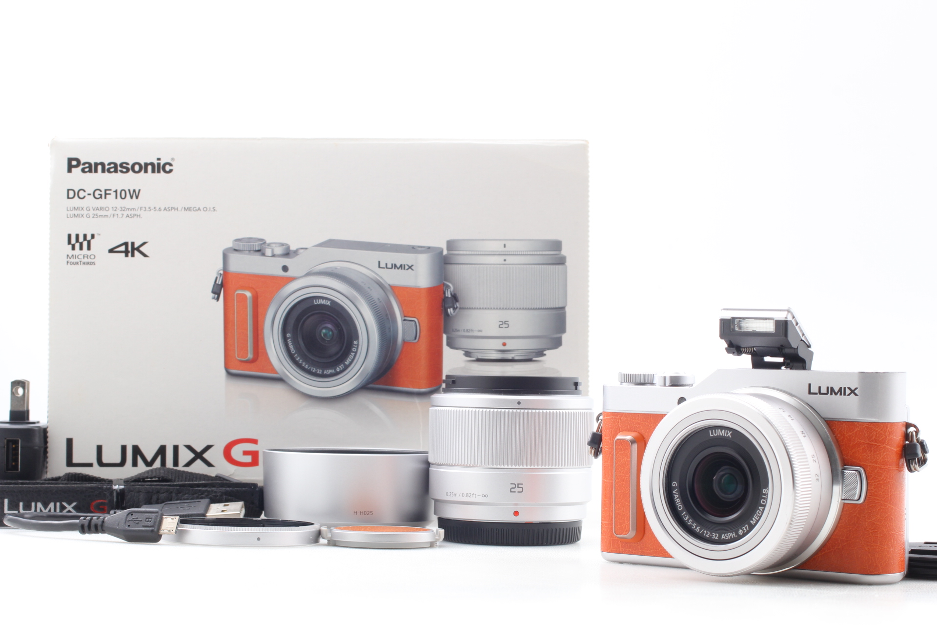 ミラーレス一眼 Panasonic LUMIX DC-GF10 + 12-32mm + 25mm Top MINT ] Panasonic Lumix GF10 DC-GF10W 12-32mm 25mm Twin Lens