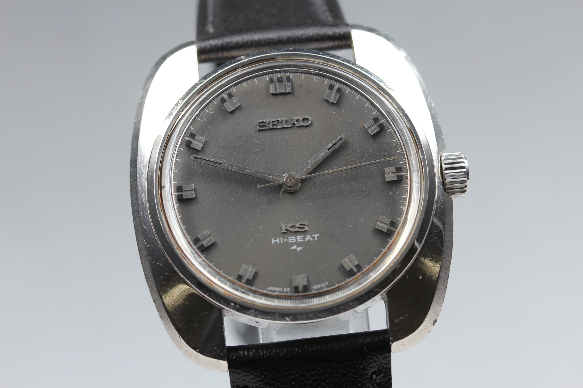 Rare Exc+5 Vintage King SEIKO 45-8000 Hi-Beat Gray Men's Manual