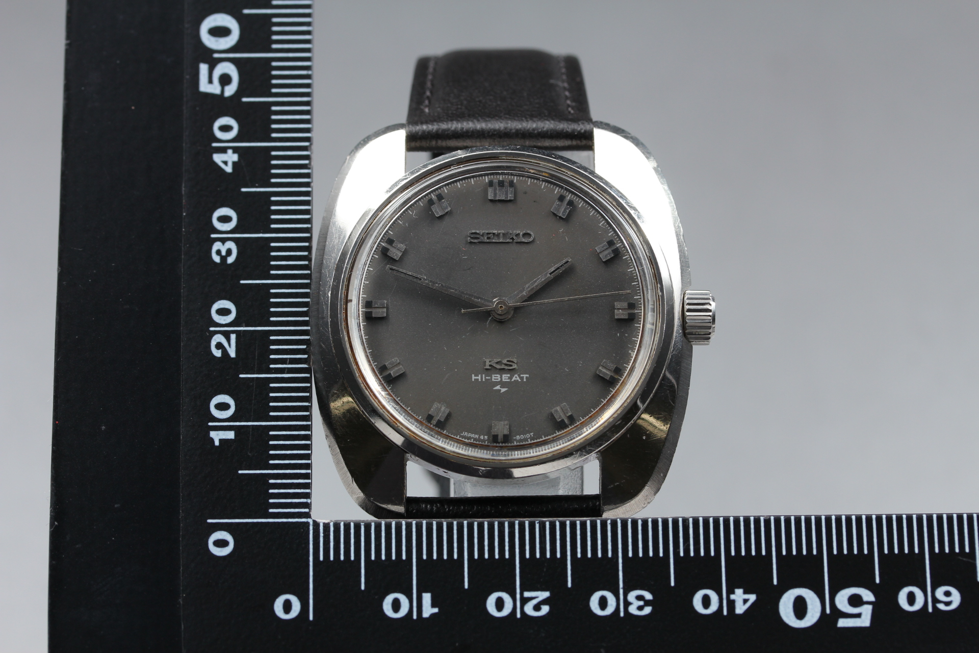 Rare Exc+5 Vintage King SEIKO 45-8000 Hi-Beat Gray Men's Manual