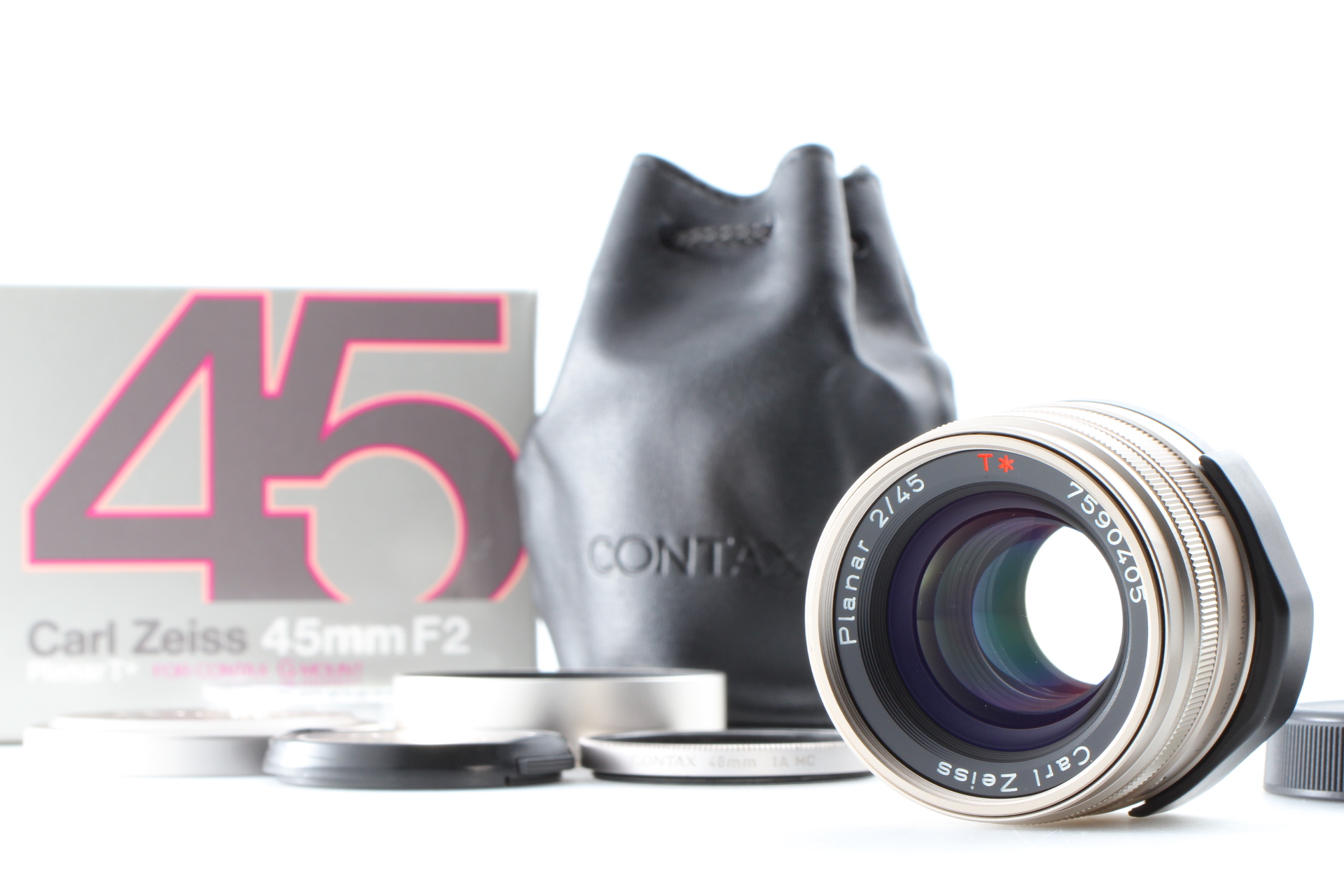 Full Set [Unused w/Box] Contax Carl Zeiss Planar 45mm f2 Lens For