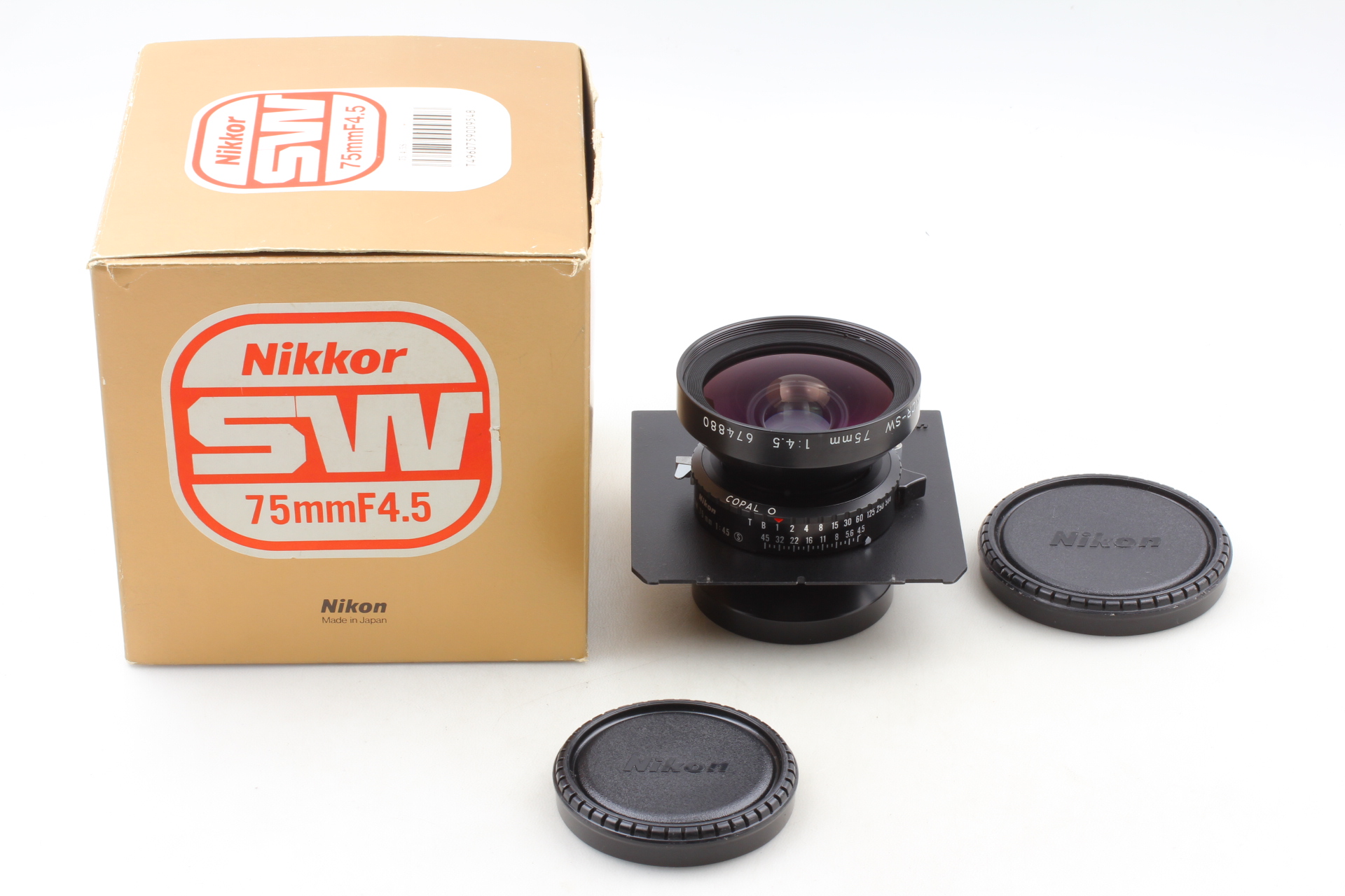 Late [ TOP MINT in Box ] Nikon Nikkor SW 75mm f/4.5 S Large Format