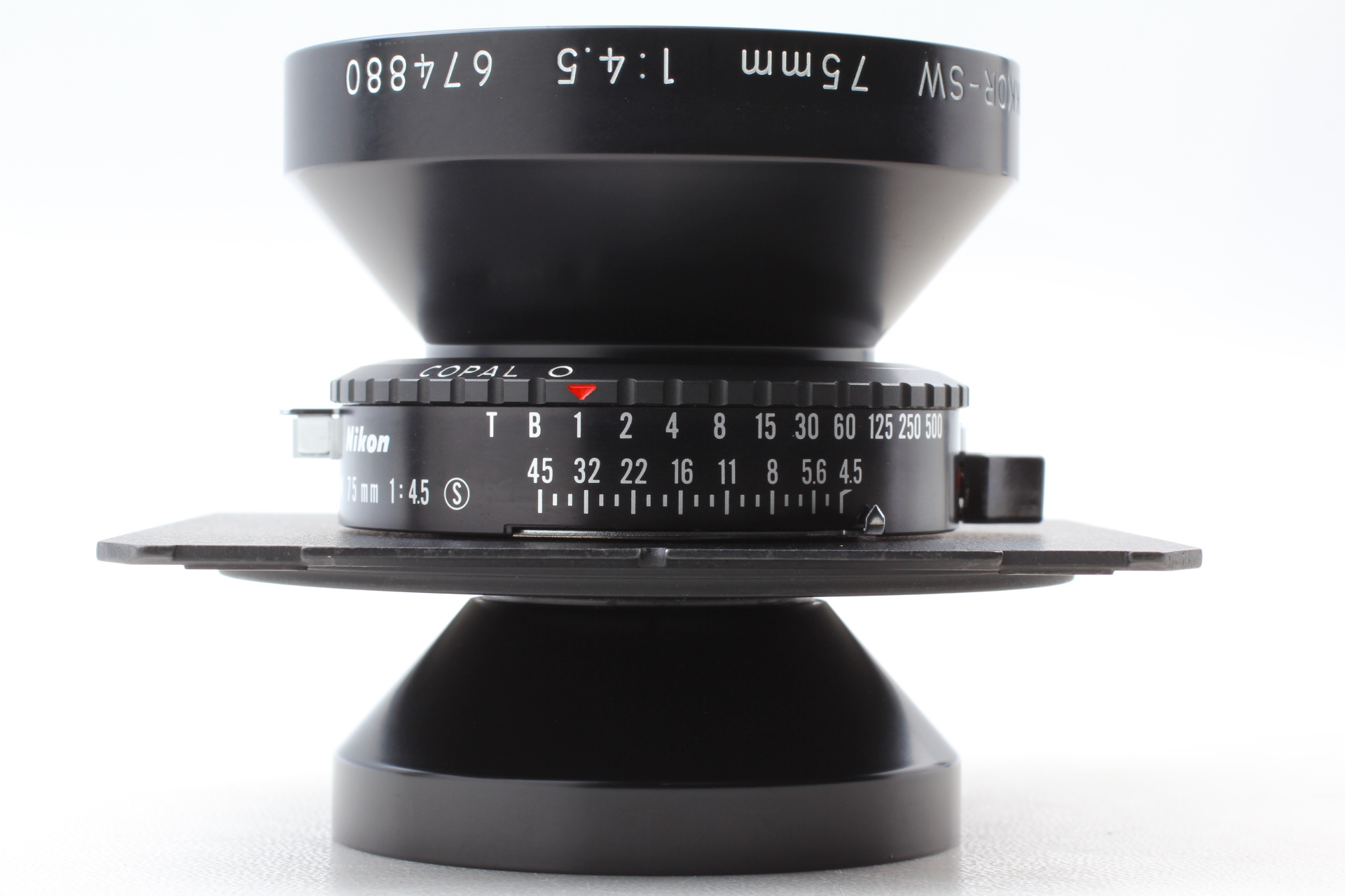 Nikon Nikkor SW 75mm 1:4.5 COPAL O レンズ Late [MINT+++] Nikon Nikkor SW 75mm F4.5 S Large Format Copal 0