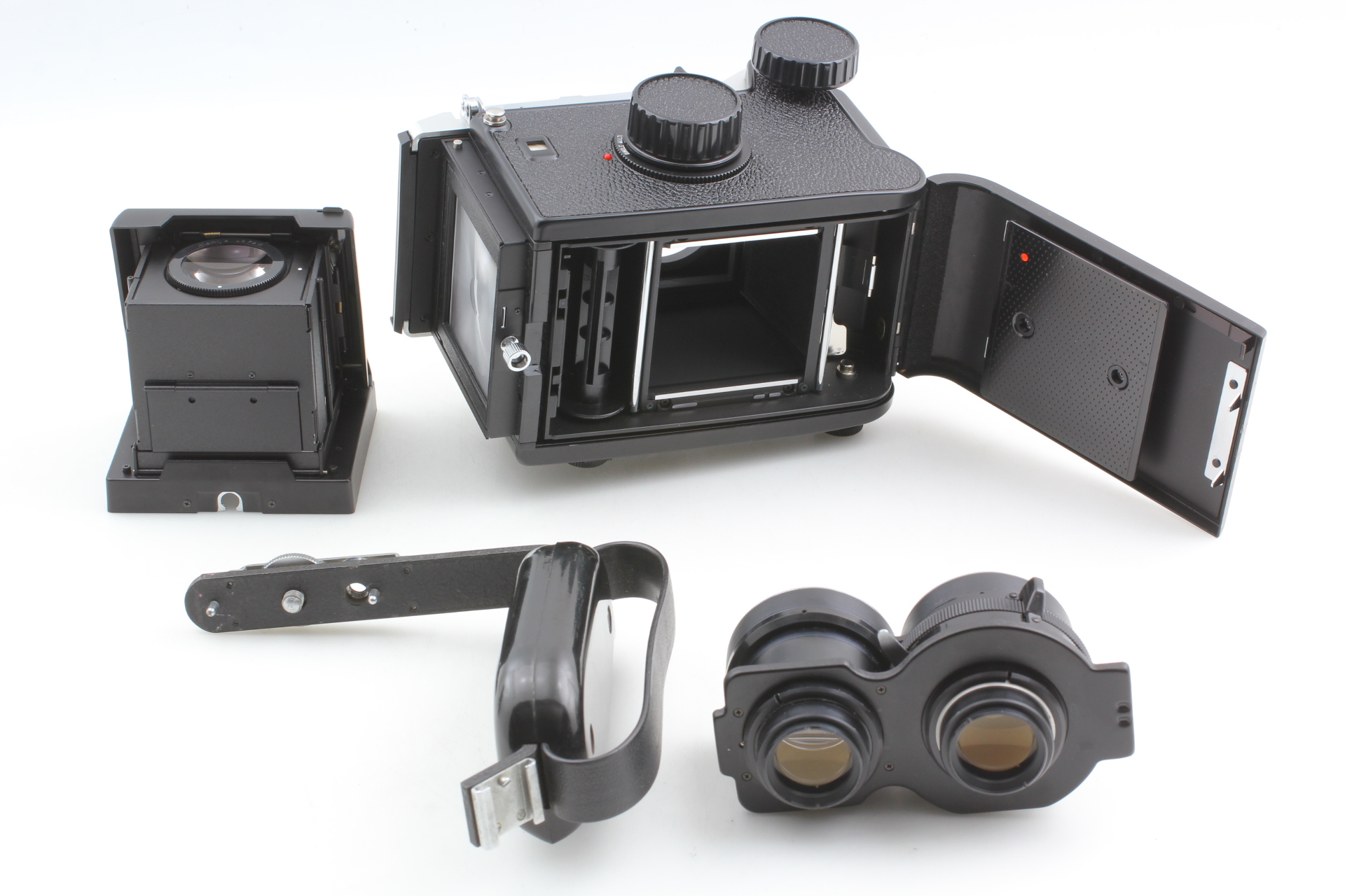 Pro F Blue Dot [MINT w/Grip] Mamiya C220 TLR Camera 65mm f3.5 Lens