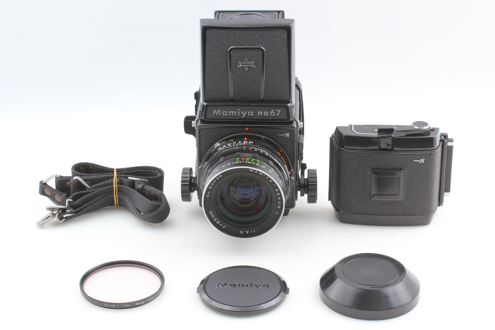 w/Strap [Near Mint] Mamiya RB67 Pro S Film Camera C 65mm f4.5 Lens